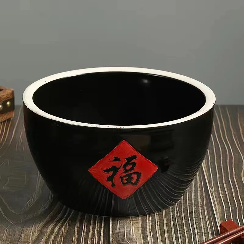 陶瓷猪油罐大号腌菜水缸甜酒汤碗农家乐调料辣椒油钵罐福字缸米缸