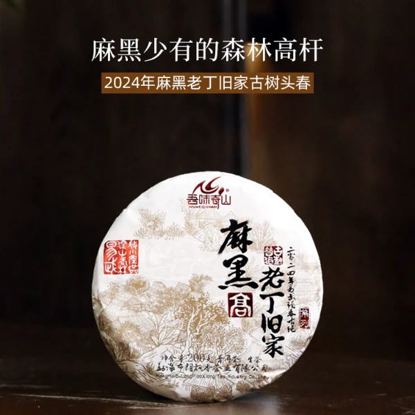 吾味奇山2024年易武麻黑老丁旧家古树普洱生茶 云南生普洱茶