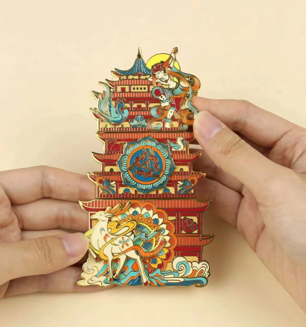 敦煌九层楼金属冰箱贴套装（礼盒装）创意冰箱贴