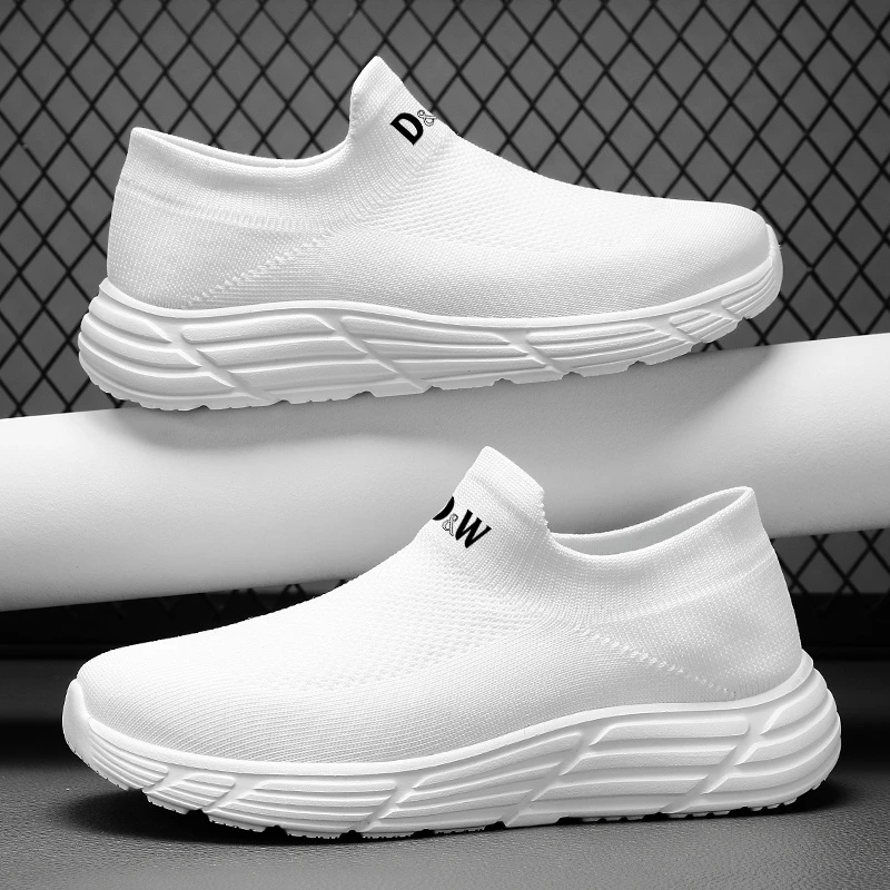 D&W袜套式袜子鞋透气轻便潮流百搭飞织运动鞋休闲鞋子男士跑步鞋