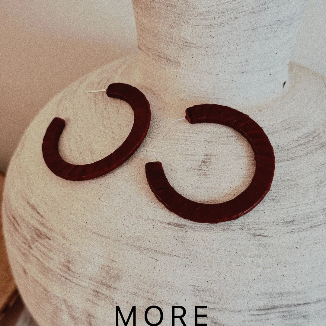 muyang/慕阳 非金属皮质耳饰 气质时尚法式小众简约皮质素圈耳环