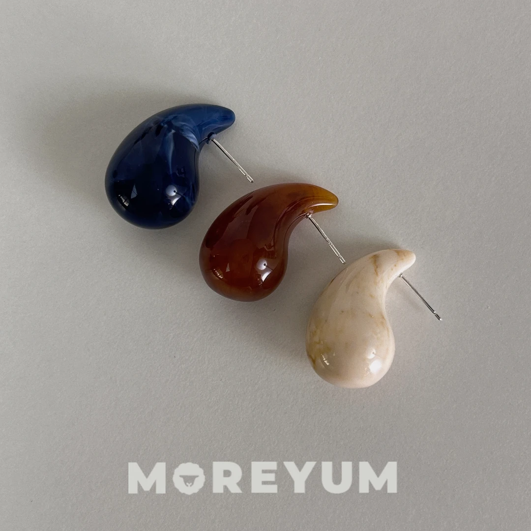 muyang/慕阳 925银耳饰 树脂耳钉法式小众气质秋冬彩色耳环新品