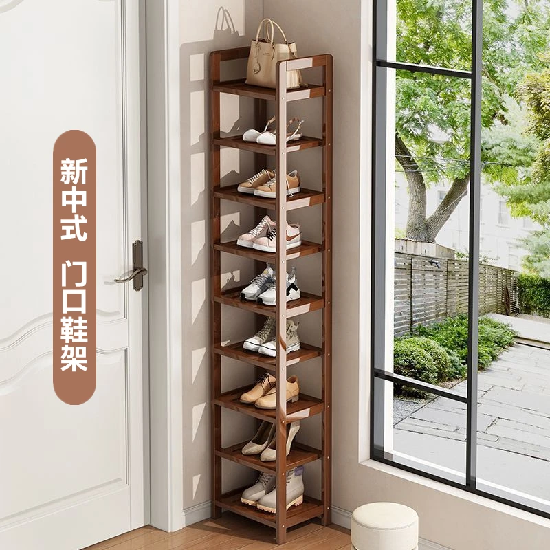 鞋架子新中式家用小型窄门口进门落地入户鞋柜收纳架简约结实容量