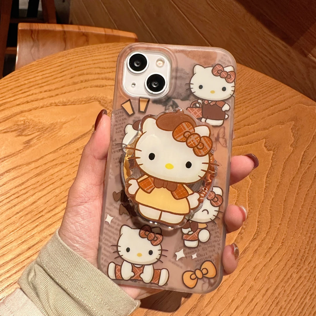 双层imd光面磨砂磁吸壳适用苹果13-16PM手机保护壳卡通可爱女款