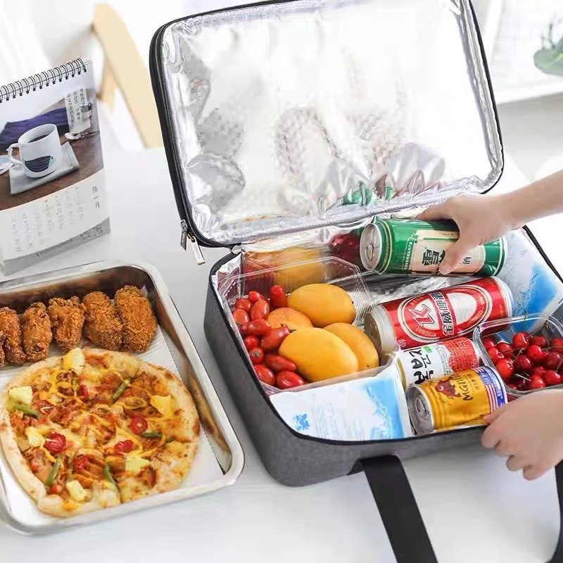 保温饭袋包铝箔加厚大容量便当袋户外野餐包上班族装饭袋