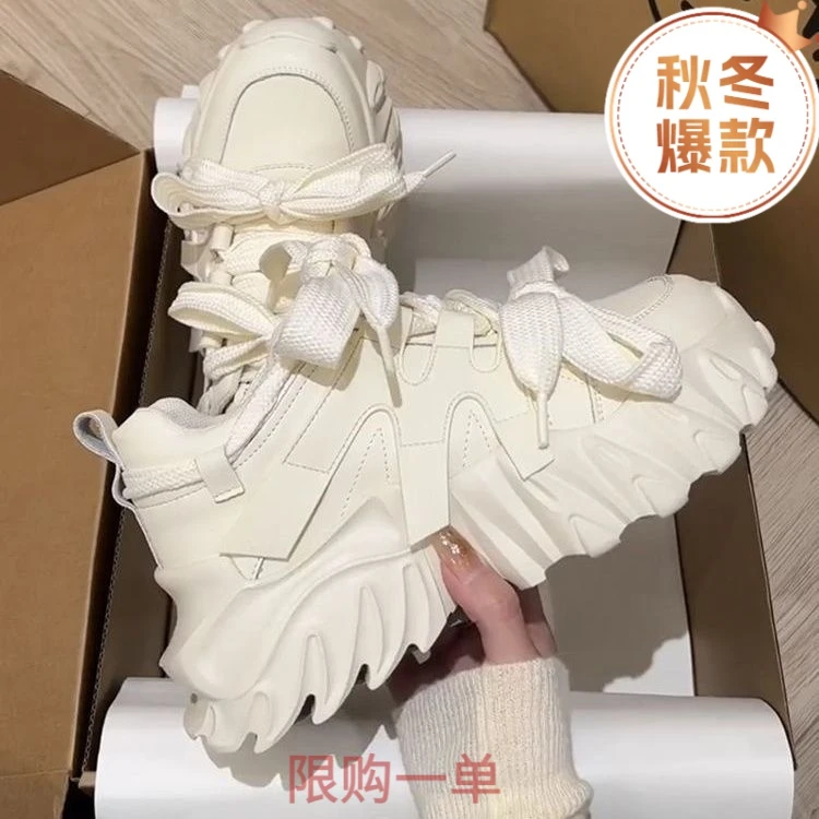 秋季厚底运动鞋新款厚底老爹鞋子女设计百搭ins运动休闲小白鞋YH