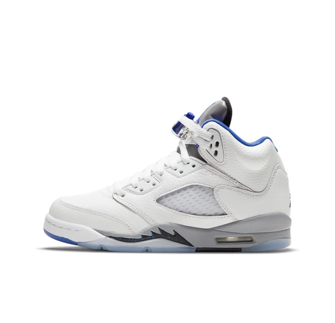 36.5码/内长235 全新正品耐克Jordan 5篮球鞋GS 白蓝440888-140