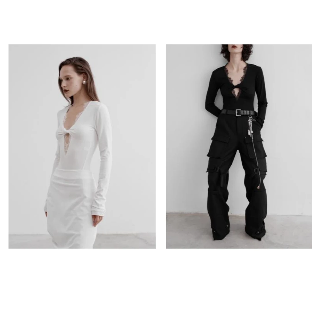 【LOCAT】A KIND EGO 蕾丝心结镂空连体衣  K5412