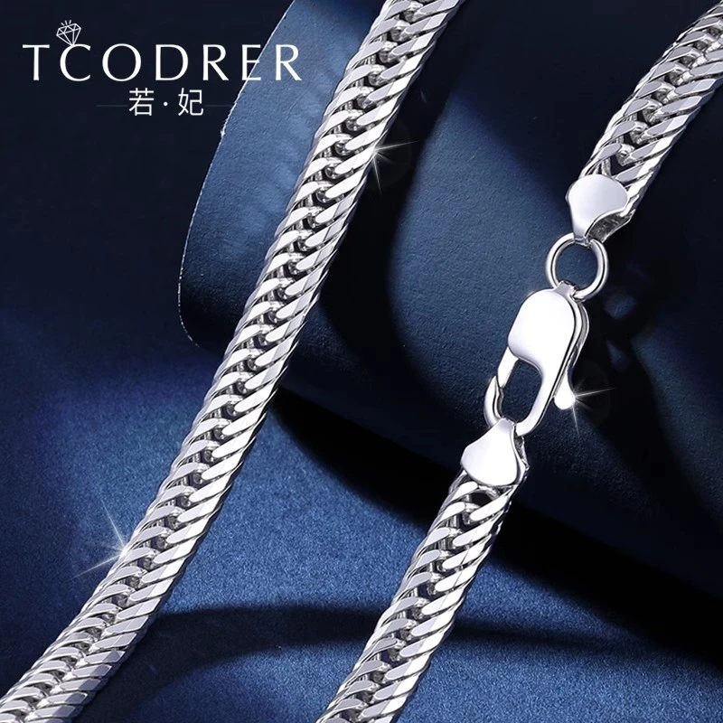 若妃铂金项链pt950实心扁链喜平链精品铂金链百搭白金古巴链