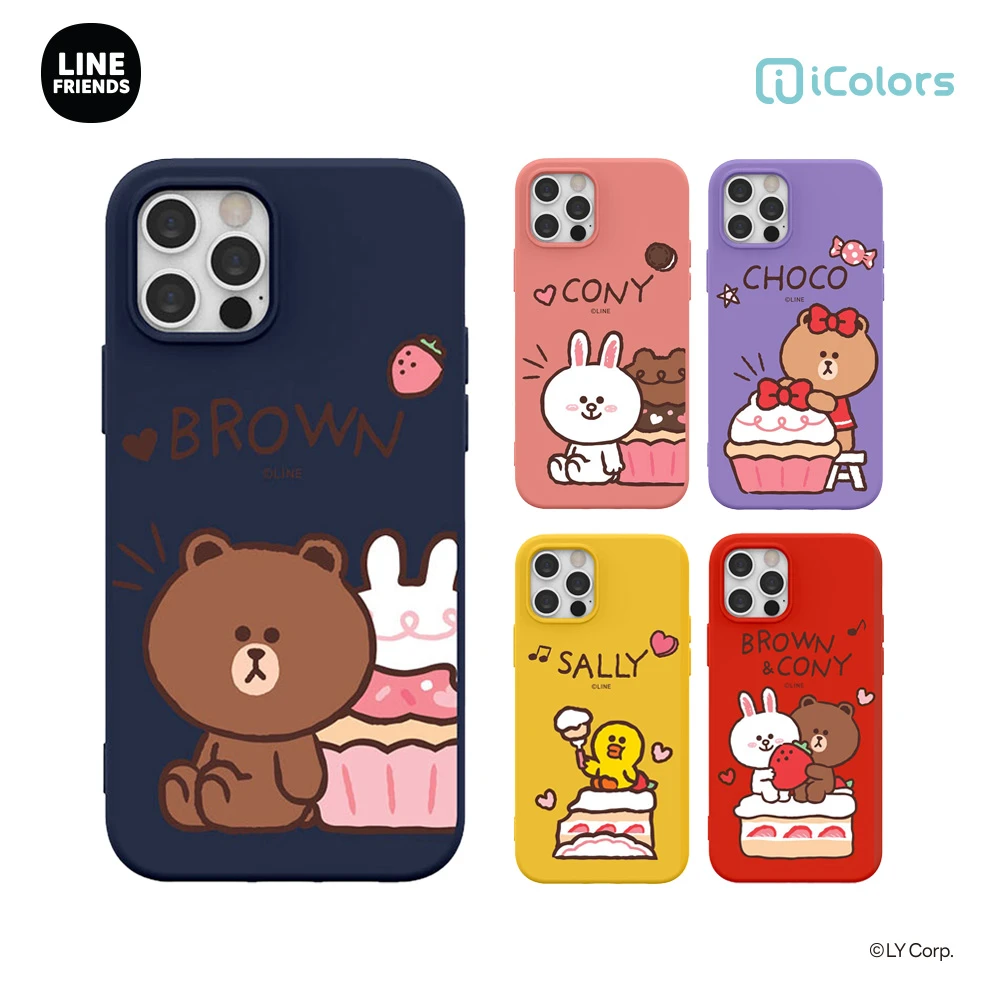 LINEFRIENDS小甜甜系列软硅胶手机壳可爱通用布朗熊手机壳苹果15
