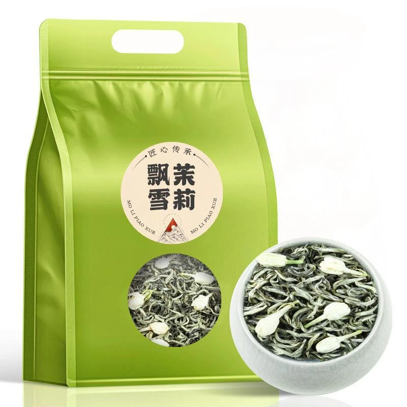 2023年飘雪花茶茉莉花茶特级浓香型四川绿茶组合绿妍夏天泡水袋装