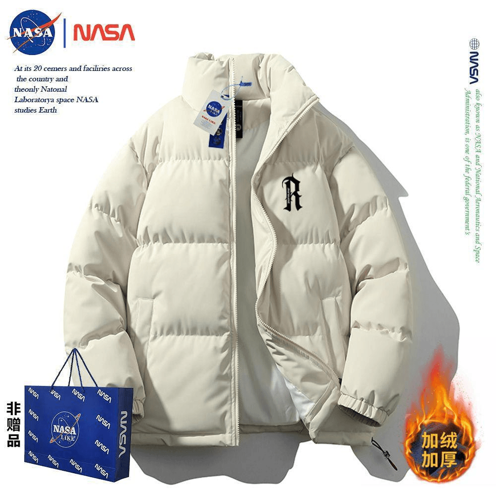 NASA联名男冬季加厚宽松潮牌保暖棉服冬装上衣外套男女立领百搭