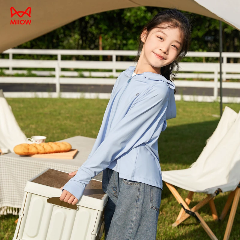 猫人外套防晒衣女童运动户外夏季透气防晒服皮肤衣儿童薄款中大童