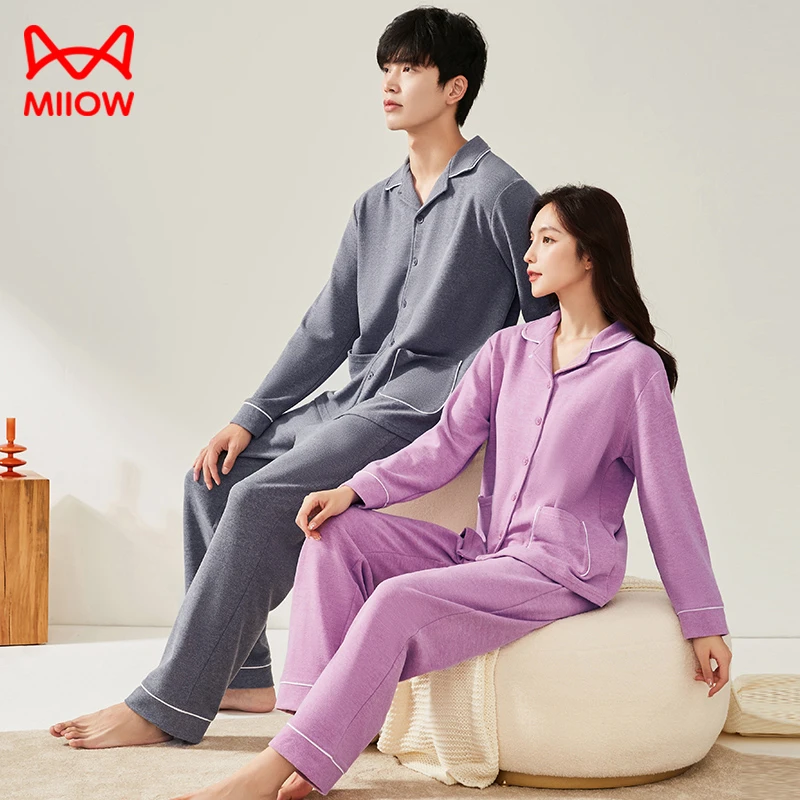 猫人舒适秋冬款居家家居服套装女士羊毛蚕丝保暖加厚磨毛舒适男款