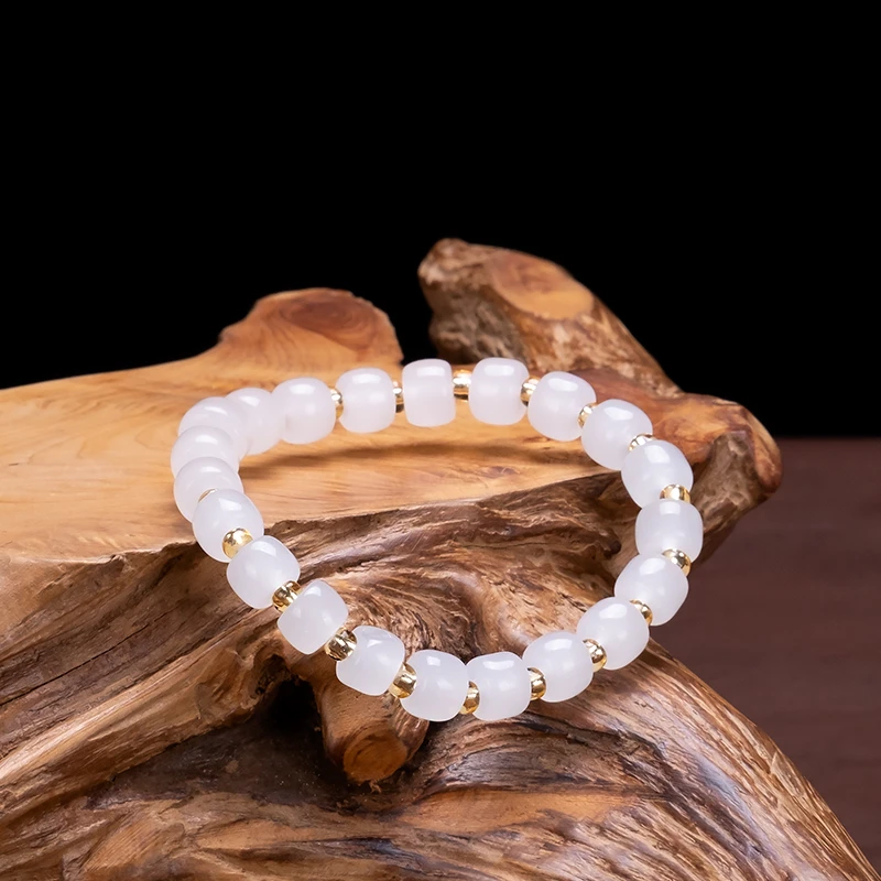 非金属玻璃手链 时尚女士白色手串珠玻璃手链女款简约