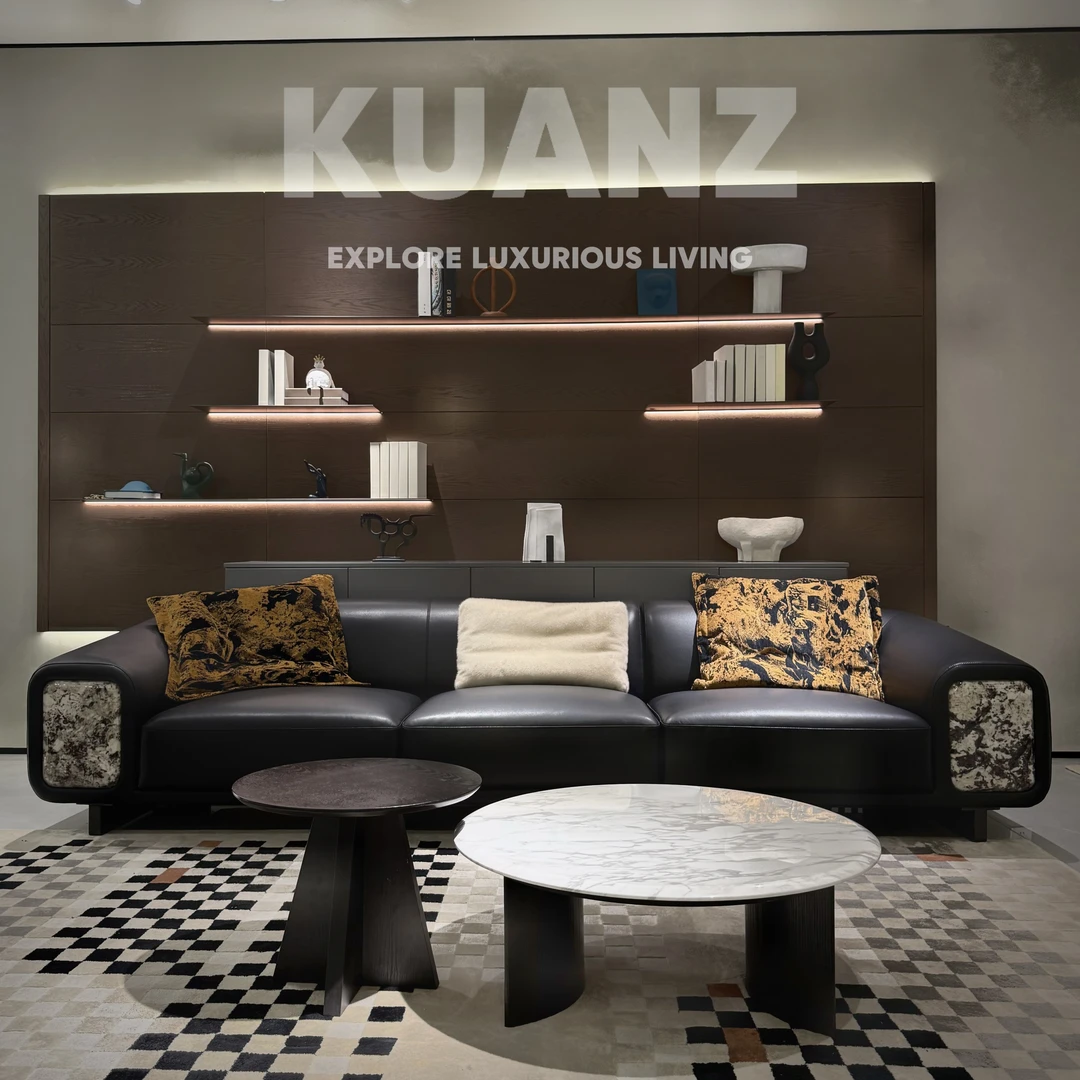 KUANZ  宽窄丨意式极简风轻奢休闲真皮奢石沙发【奢石大黑牛】