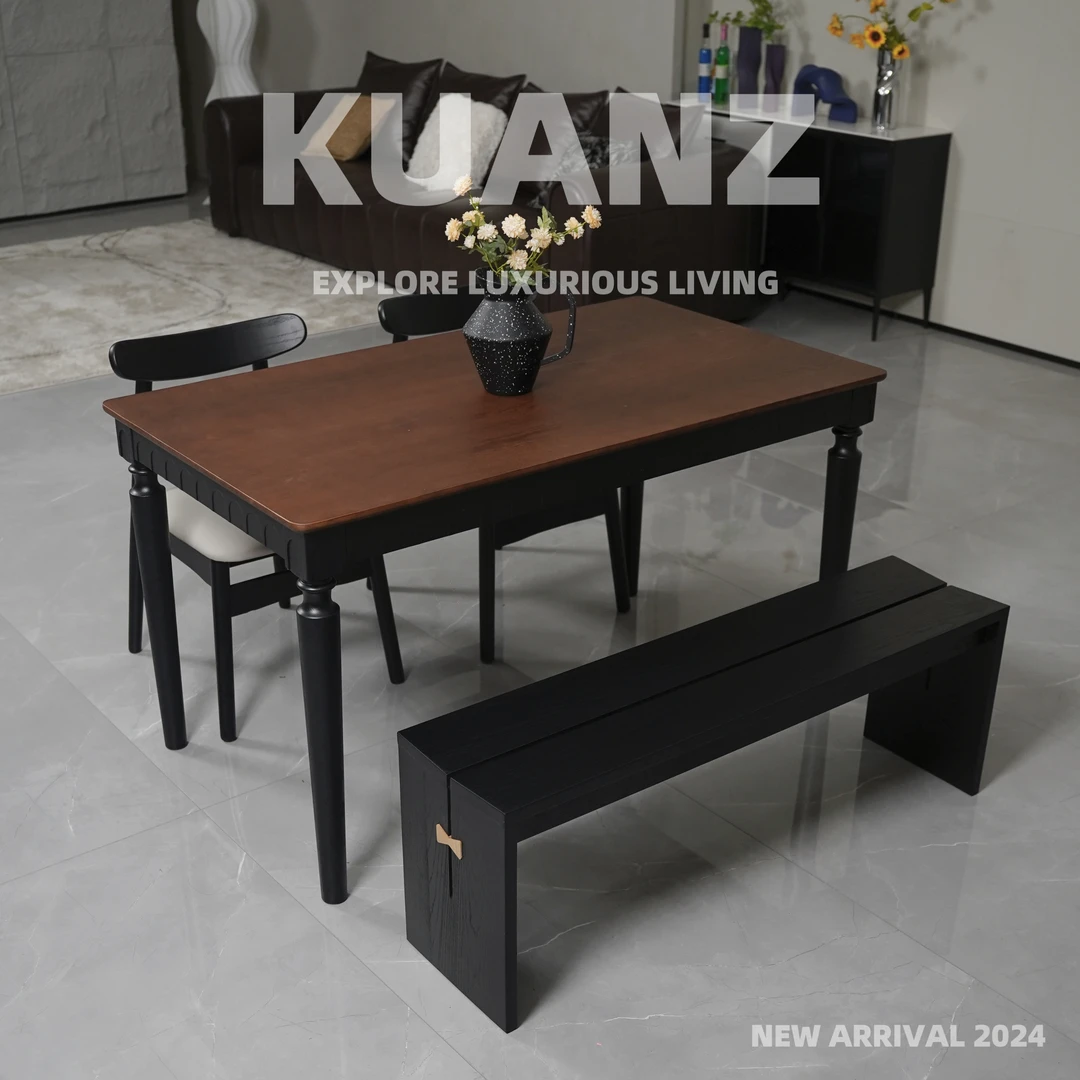 【希拉里】北美白蜡木餐桌美式复古loft中古风意式极简家用简约创意