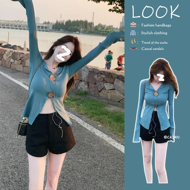 2025春季新款穿搭一整套韩系套装女韩版显瘦长袖针织阔腿裤两件套