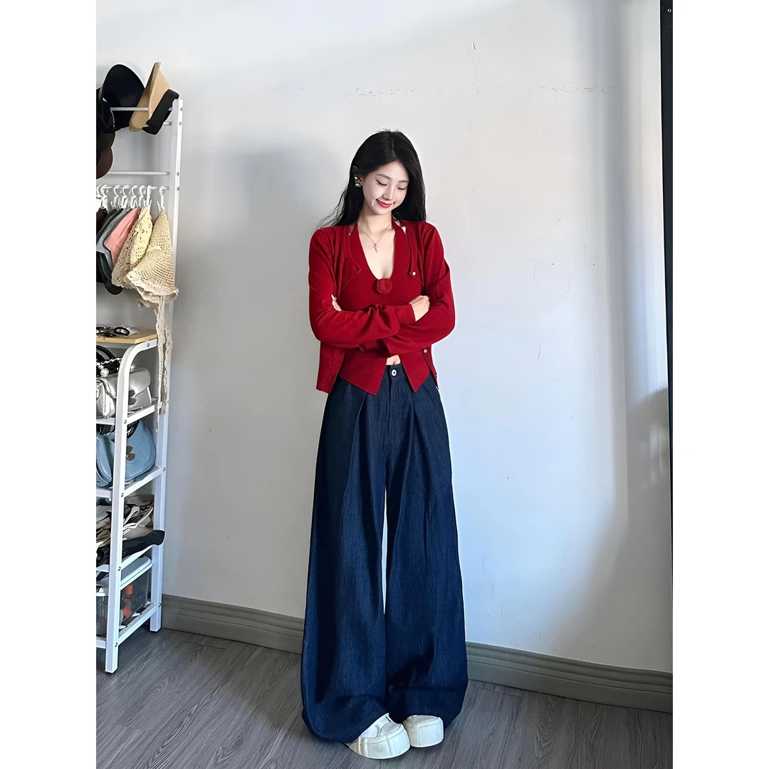 parkyeon小香风独特绝美小套装女早秋微胖一整套穿搭针织开衫两件