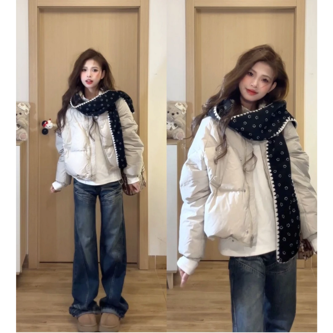 parkyeon美式短款棉服外套女冬季加厚保暖棉衣棉袄面包服穿搭外套