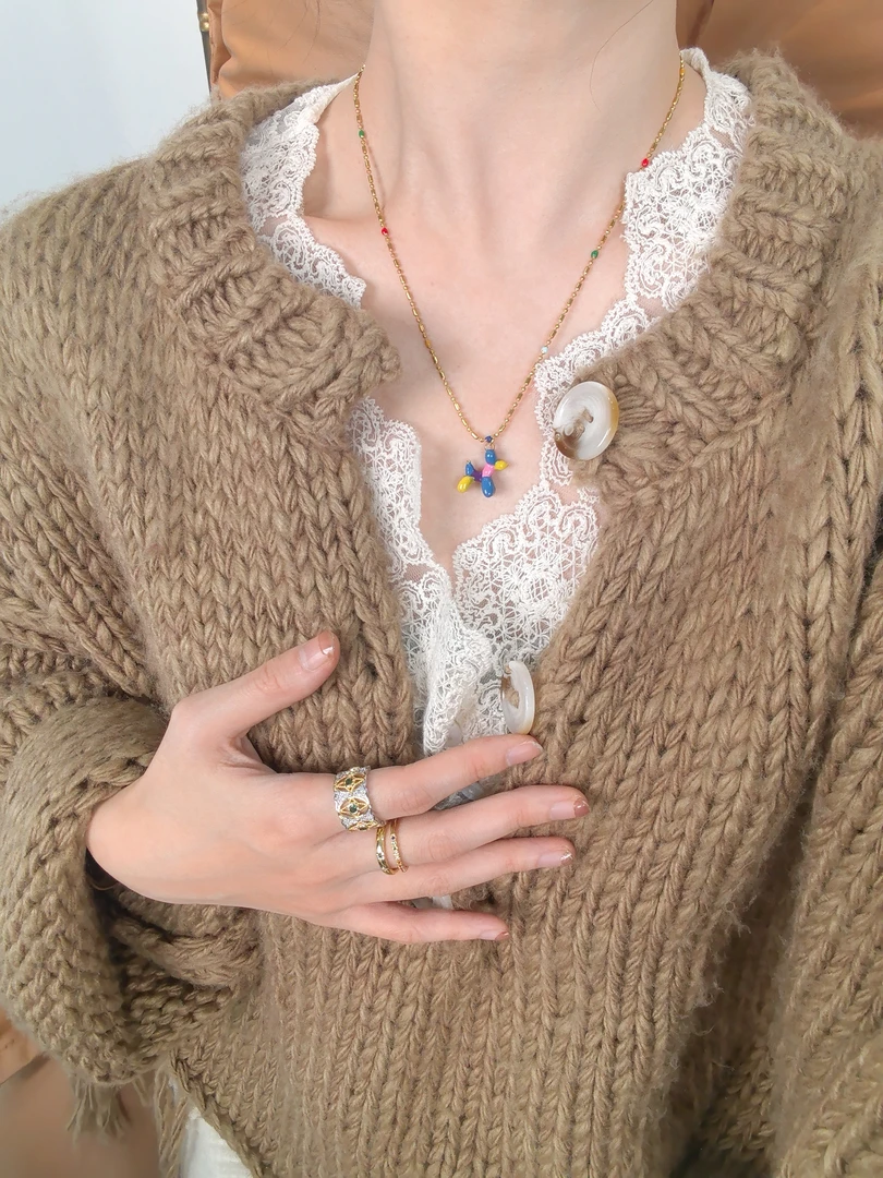 钛钢珐琅项链  X0001《气球狗》ins风设计款轻奢百搭原创项链