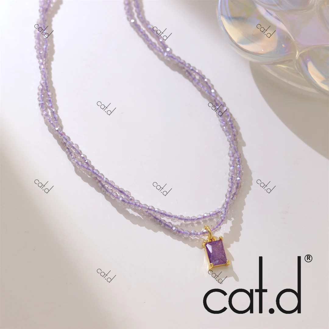 钛钢仿水晶项链 X4076《紫藤》国风紫色系ins风串珠复古项链