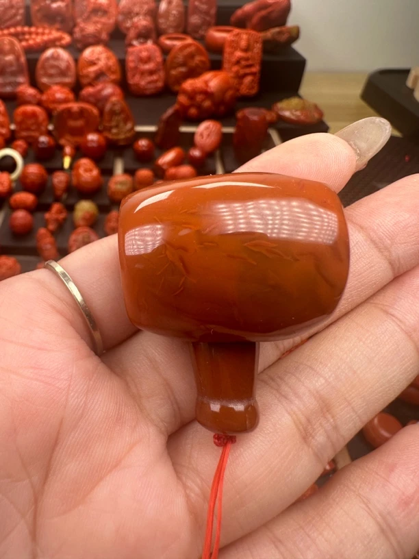 南红原矿藏式三通31mm➕