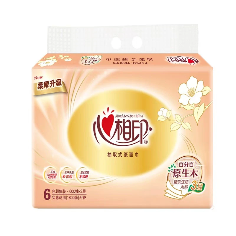 心相印金装经典三层纸面巾 100*6包