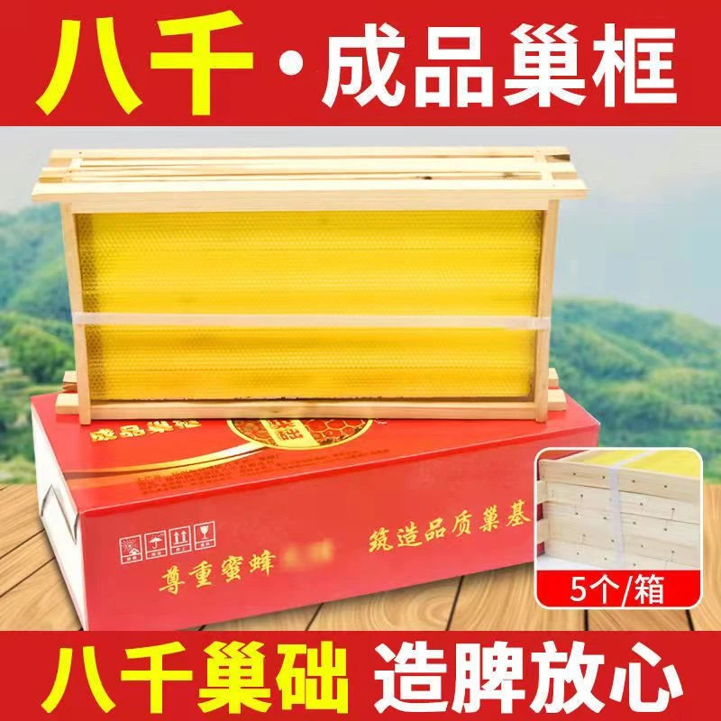 八千成品巢框带框巢础杉木标准巢框养蜂箱巢脾中蜂标准巢框5个装