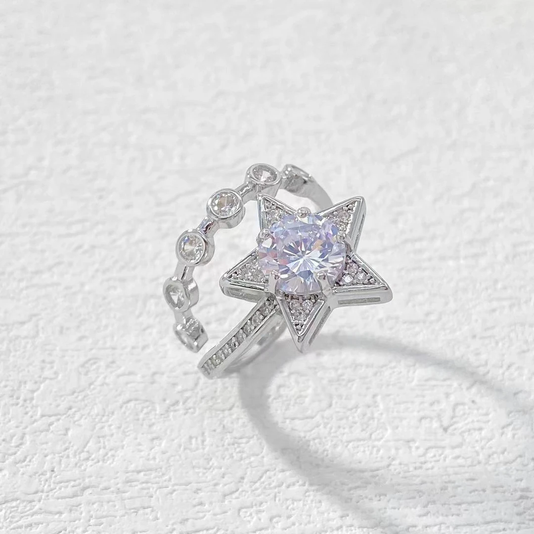 铜合金戒指 木木（RZ5308）星星开口戒指