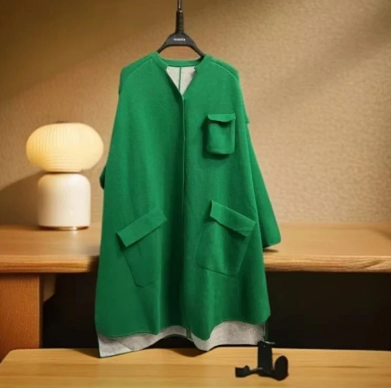 A034 [蓓儿]工厂直营设计师原创高级感秋冬针织女装上衣外套）