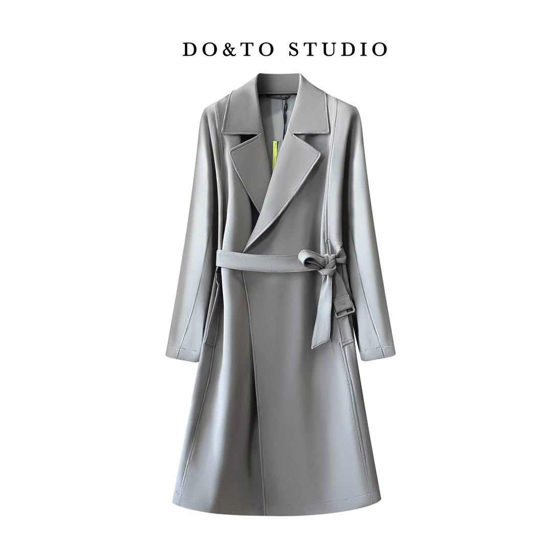 DYZ-男士经典木灰色绵羊毛-复合面料气质休闲落肩长风衣-yuandan