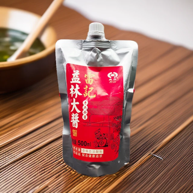 雷记益林大酱袋装古法手工豆瓣酱500ml即食手工面酱传统古法酱园