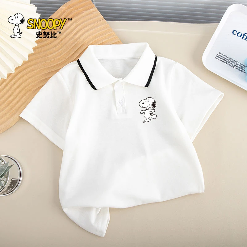 【爆款】史努比儿童夏季时尚休闲宽松运动翻领T恤POLO衫短袖