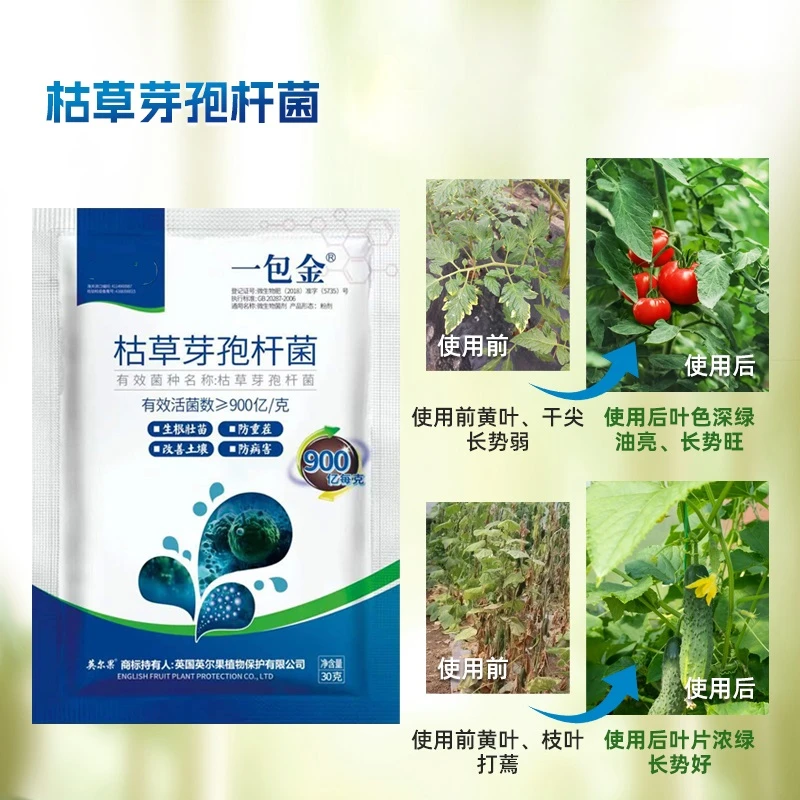 一包金枯草芽孢杆菌生根壮苗草莓辣椒种植花卉蔬菜微生物菌剂