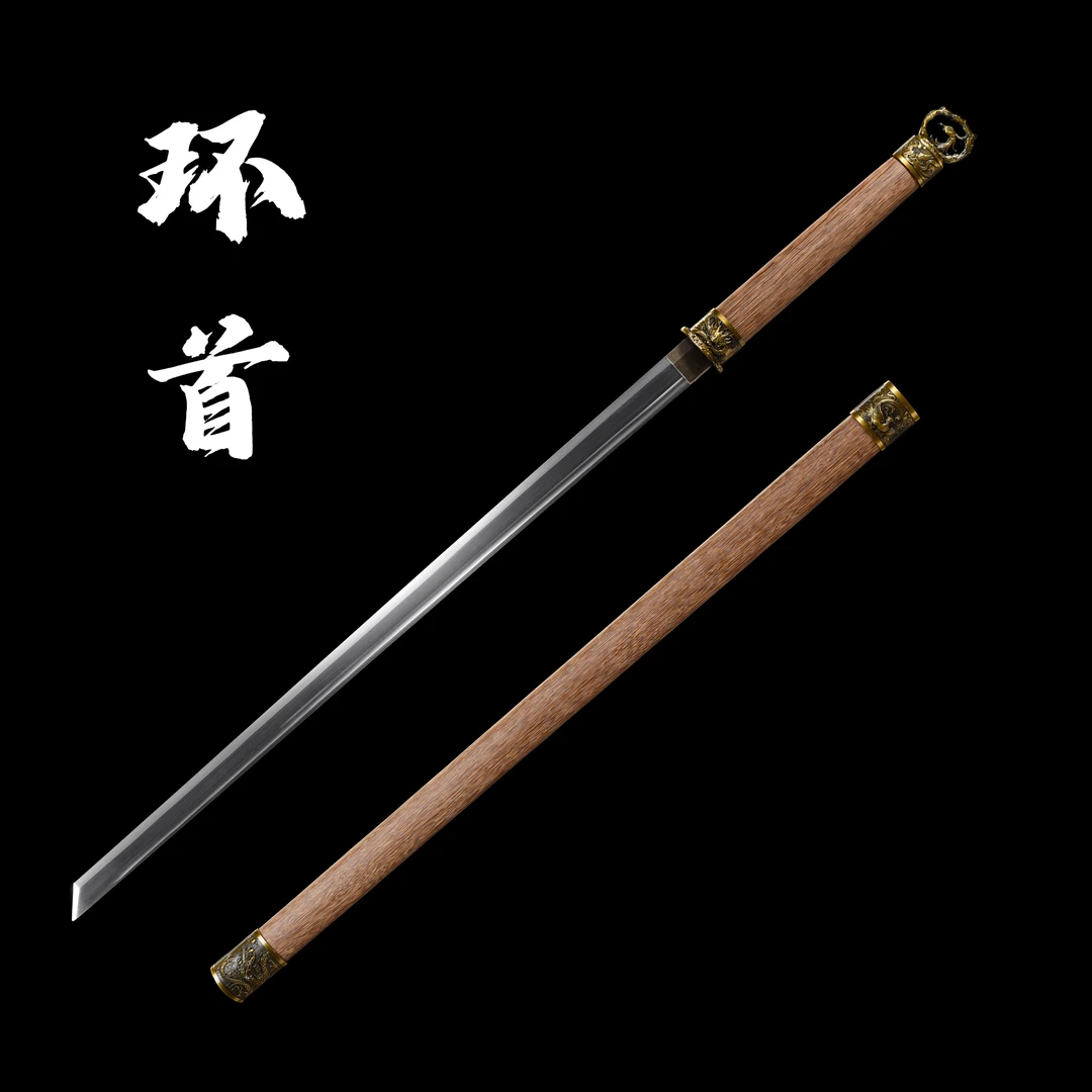 龙泉刀剑环首唐横刀一体锻打工艺品收藏冷兵器摆件未开刃