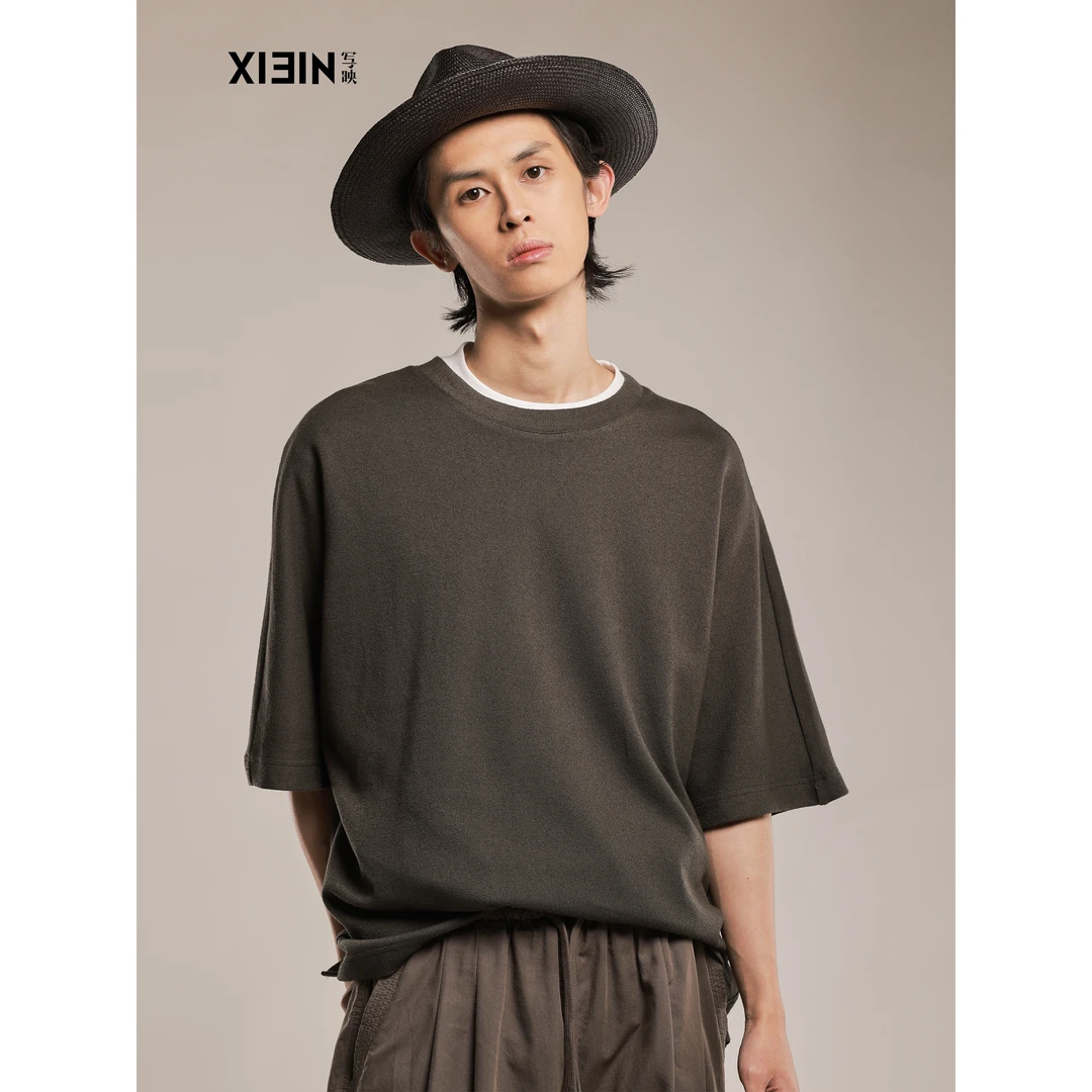 XIEIN写映 设计师男装 2024秋坎肩纯色短T