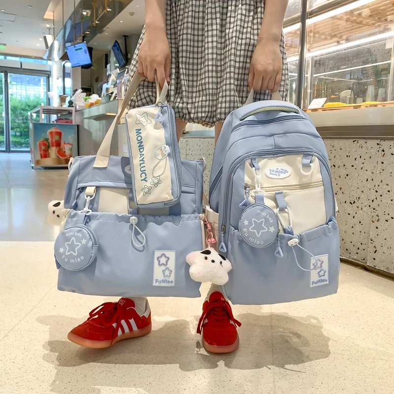 韩版高颜值书包可爱少女初中高中学生大容量双肩包小学生防水背包