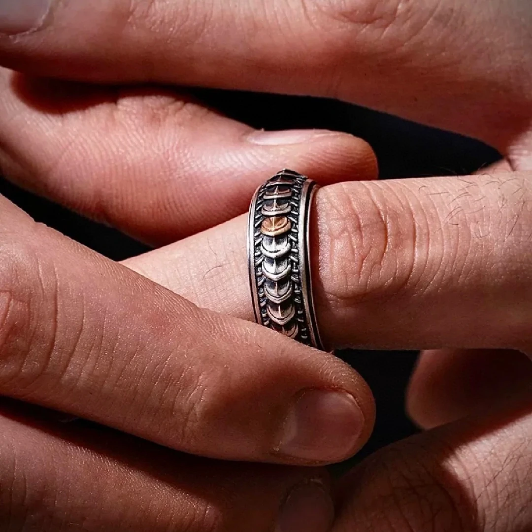 925银银制品 【孙小禹银饰】纯银 龙鳞 指环 国风设计 活口可调百搭