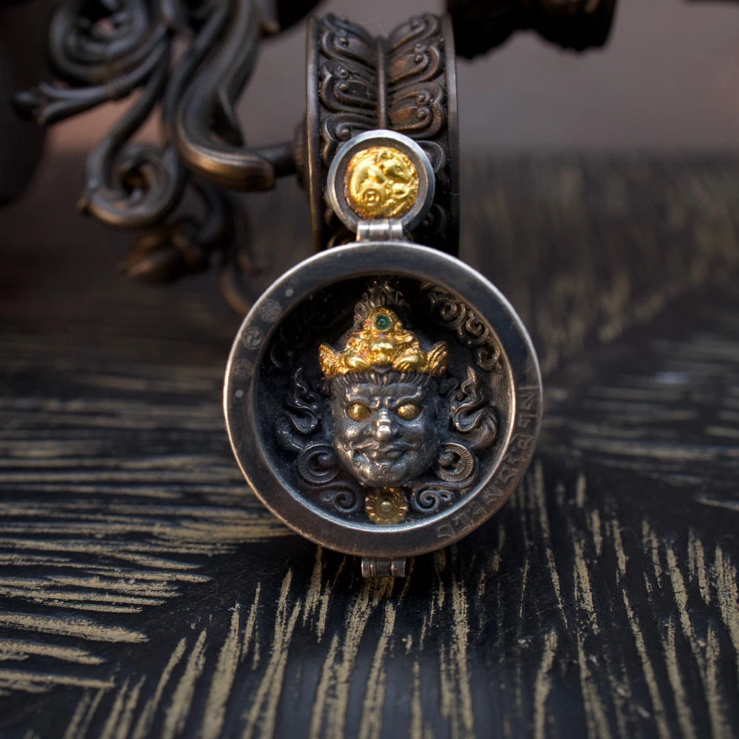 坠链均925银 【孙小禹银饰】纯银 黄财神吊坠 做工精细尺寸32*23mm