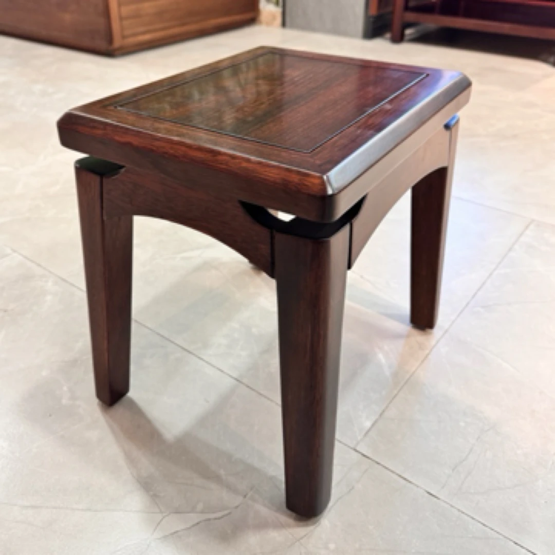 福兴韵新中式黑檀木高档实木小凳子家用靠背方凳客厅矮凳换鞋凳