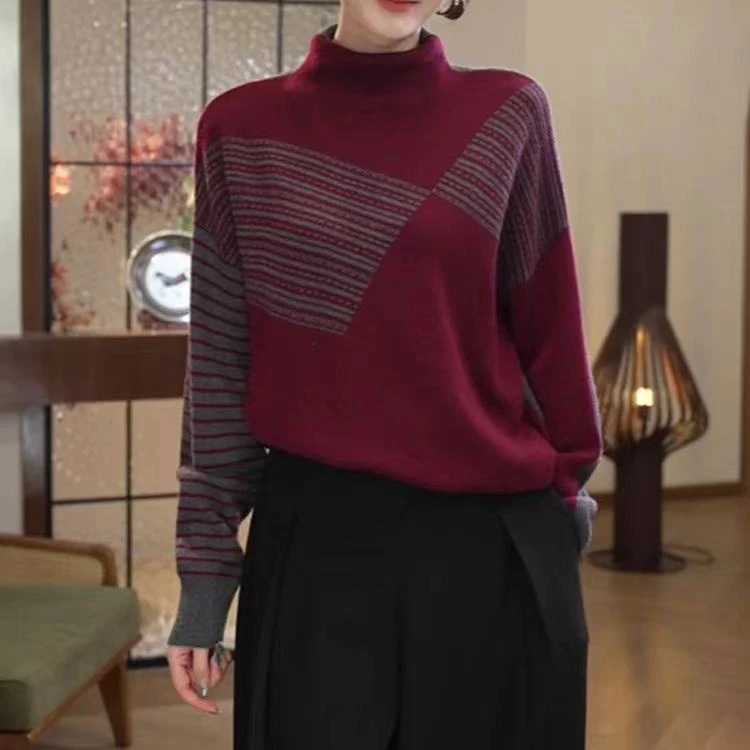【双面双穿】冬季新款长袖高领毛衫女时尚洋气毛衣针织衫1715