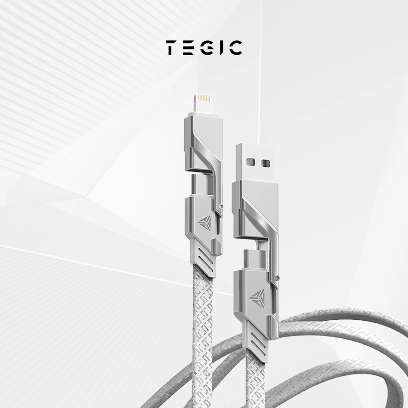 TEGIC 大岩蛇 100W笔记本苹果PD快充线四合一 全兼容通用多功能