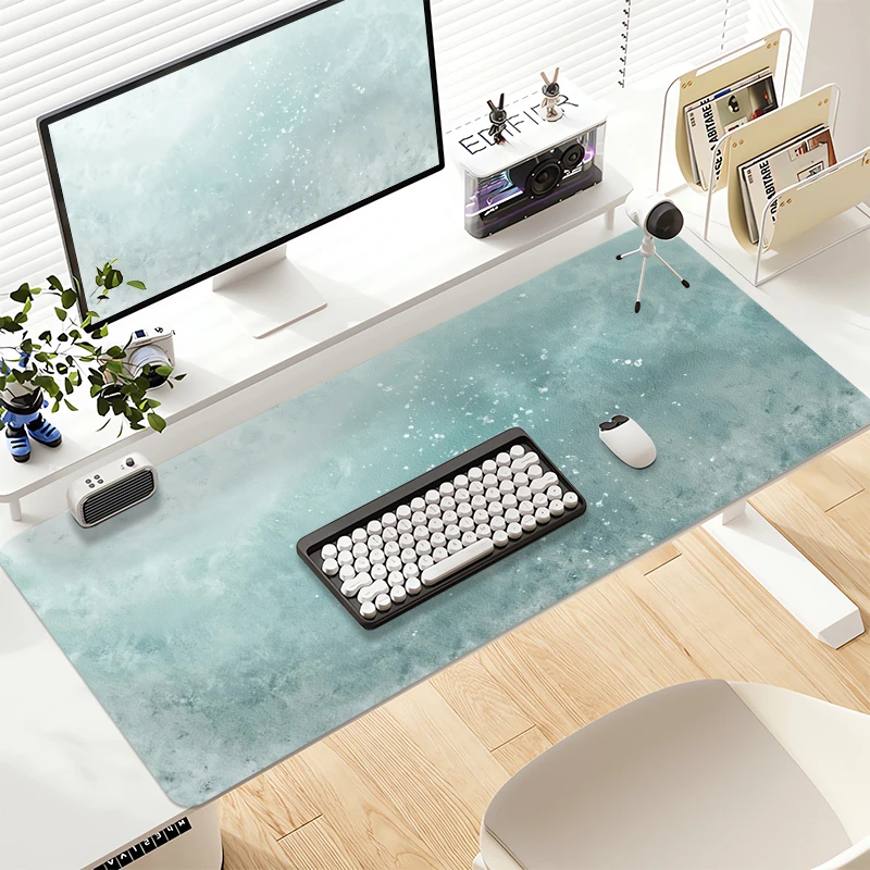 极简风防水皮革鼠标垫大号高级渐变色办公电脑桌垫女生工位桌面垫