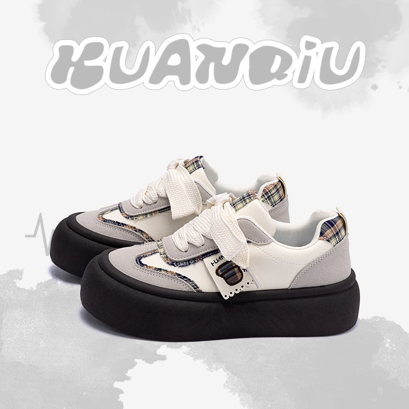 环球2025秋季新款鞋子新款吐司面包女鞋厚底小白鞋浅口软底高颜值