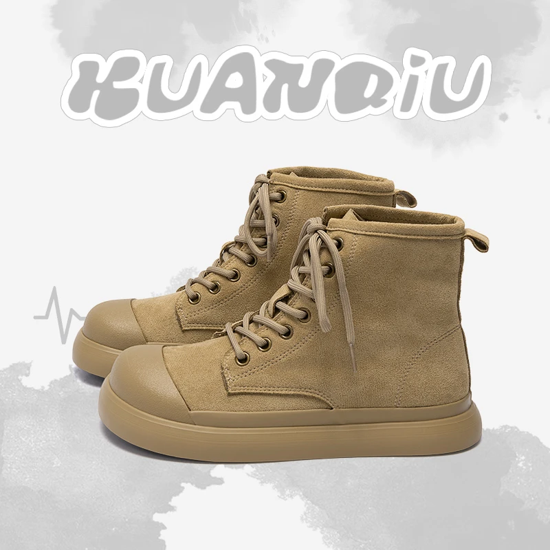 环球复古高帮马丁靴女鞋2025秋季百搭舒适休闲鞋女户外工装鞋子