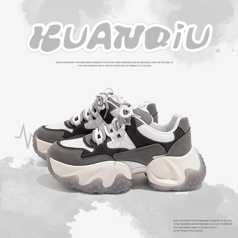 环球爆款老爹鞋女2023秋季新款厚底增高轻便休闲鞋百搭软底运动鞋