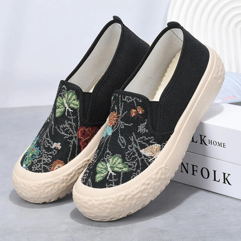 新款老北京布鞋女鞋渔夫鞋软底防滑透气舒适休闲鞋百搭轻便帆布鞋