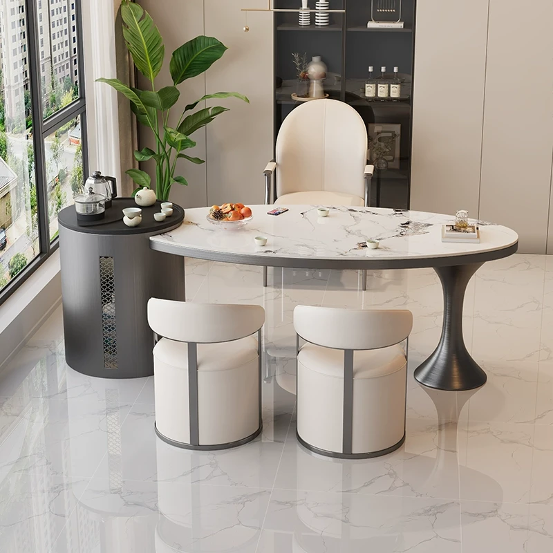 岩板阳台茶桌椅组合轻奢现代高级感烧水壶一体办公泡茶家用小茶台