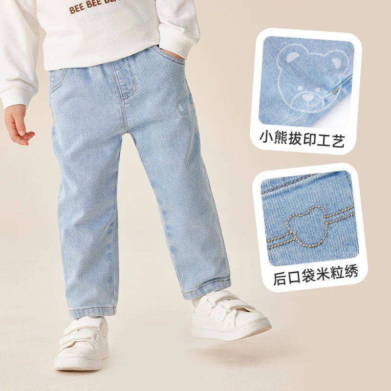 【达人专属】PawinPaw小熊童装24年早秋经典舒适牛仔裤PCTJE4891E